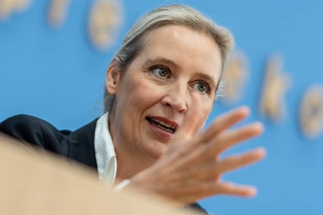 Alice Weidel, Bundesvorsitzende AfD, während der Bundespressekonferenz;Bundespressekonferenz in Berlin - Wahlnachlese nach den Landtagswahlen in Mecklenburg-Vorpommern und Berlin, Berlin Berlin Deutschland Haus der Bundespressekonferenz