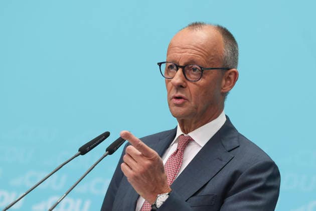 Bundeskanzler und Parteivorsitzender der CDU Friedrich Merz auf der Pressekonferenz nach den Landtagswahlen in Berlin und Mecklenburg Vorpommern im Konrad Adenauer Haus am 21.09.26 in Berlin Friedrich Merz bei Pressekonferenz nach Landtagswahlen in Berlin