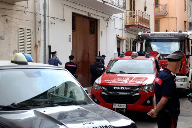 IPA88801479 - In the photo: Via Lorenzo Perosi in Partinico, where the tragedy unfolded and a mother and son lost their lives due to fumes from a storage tank; The mother, 43-year-old Rosalia La Manna, was the first to climb down into the tank; her son, 21-year-old Vincenzo TroÃ¬a, not seeing his mother come back up, climbed down as well and also fell victim to the fumes.  Copyright: xAlbertoxLoxBiancox xAlbertoxLoxBiancox IPA88801479
