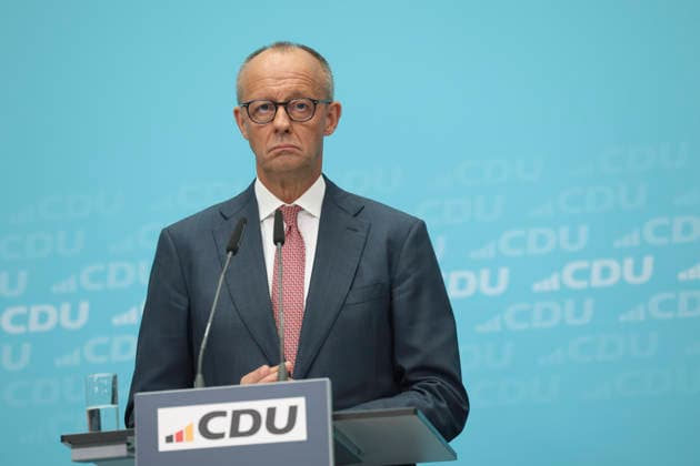 Bundeskanzler und Parteivorsitzender der CDU Friedrich Merz auf der Pressekonferenz nach den Landtagswahlen in Berlin und Mecklenburg Vorpommern im Konrad Adenauer Haus am 21.09.26 in Berlin Friedrich Merz bei Pressekonferenz nach Landtagswahlen in Berlin