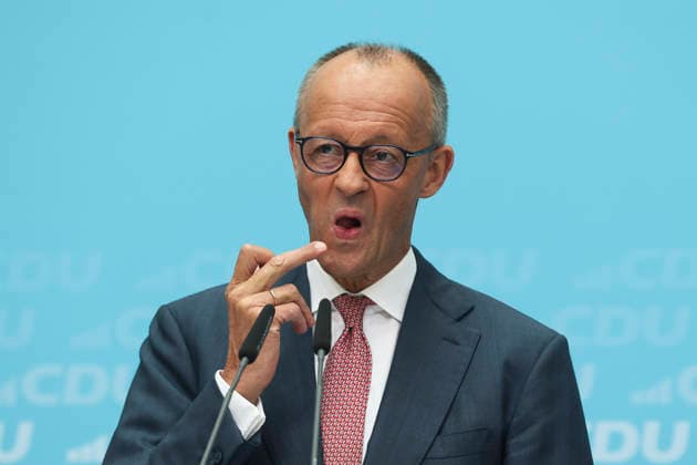 Bundeskanzler und Parteivorsitzender der CDU Friedrich Merz auf der Pressekonferenz nach den Landtagswahlen in Berlin und Mecklenburg Vorpommern im Konrad Adenauer Haus am 21.09.26 in Berlin Friedrich Merz bei Pressekonferenz nach Landtagswahlen in Berlin