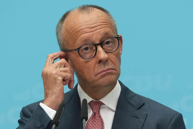 Bundeskanzler und Parteivorsitzender der CDU Friedrich Merz auf der Pressekonferenz nach den Landtagswahlen in Berlin und Mecklenburg Vorpommern im Konrad Adenauer Haus am 21.09.26 in Berlin Friedrich Merz bei Pressekonferenz nach Landtagswahlen in Berlin