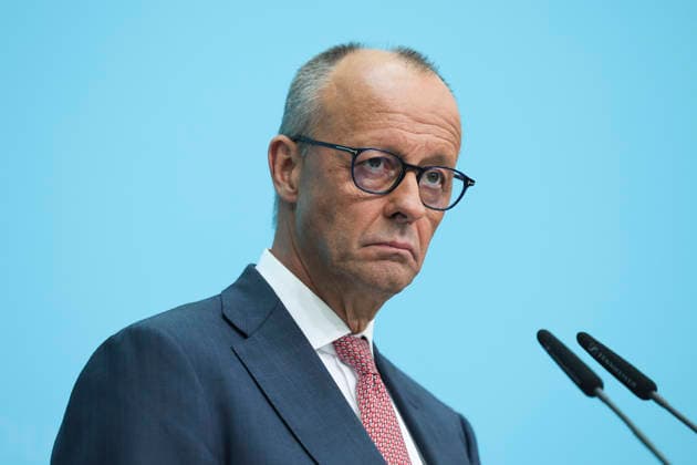 Bundeskanzler und Parteivorsitzender der CDU Friedrich Merz auf der Pressekonferenz nach den Landtagswahlen in Berlin und Mecklenburg Vorpommern im Konrad Adenauer Haus am 21.09.26 in Berlin Friedrich Merz bei Pressekonferenz nach Landtagswahlen in Berlin