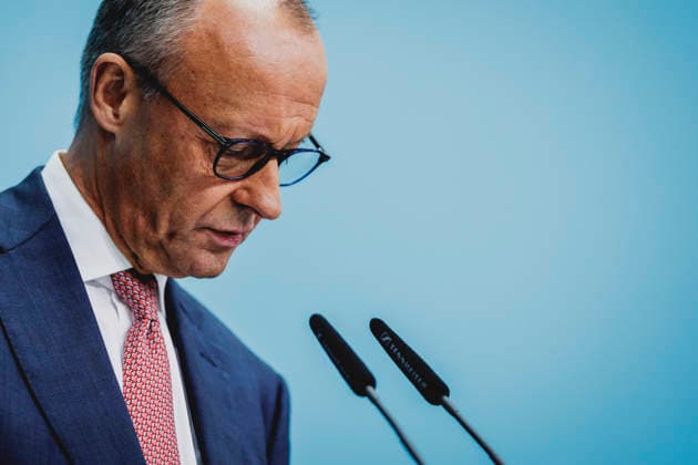 Friedrich Merz (CDU), Bundeskanzler, aufgenommen im Rahmen einer Pressekonferenz als Reaktion auf die Landtagswahl in Mecklenburg-Vorpommern sowie die Berliner Abgeordnetenhauswahl in Berlin, 21.09.2026. Waehrend Die Linke die Wahl in Berlin mit 25,7% vor der CDU gewonnen hat, siegte in Mecklenburg-Vorpommern die AfD mit 38,2% vor der SPD. Erstmals nicht ueber die 5%-Huerde geschafft hat es die CDU in Mecklenburg-Vorpommern. Berlin Deutschland Copyright: xFlorianxGaertnerx
