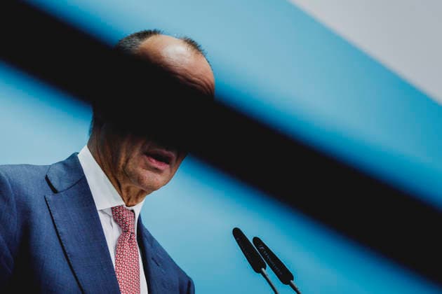 Friedrich Merz (CDU), Bundeskanzler, aufgenommen im Rahmen einer Pressekonferenz als Reaktion auf die Landtagswahl in Mecklenburg-Vorpommern sowie die Berliner Abgeordnetenhauswahl in Berlin, 21.09.2026. Waehrend Die Linke die Wahl in Berlin mit 25,7% vor der CDU gewonnen hat, siegte in Mecklenburg-Vorpommern die AfD mit 38,2% vor der SPD. Erstmals nicht ueber die 5%-Huerde geschafft hat es die CDU in Mecklenburg-Vorpommern. Berlin Deutschland Copyright: xFlorianxGaertnerx