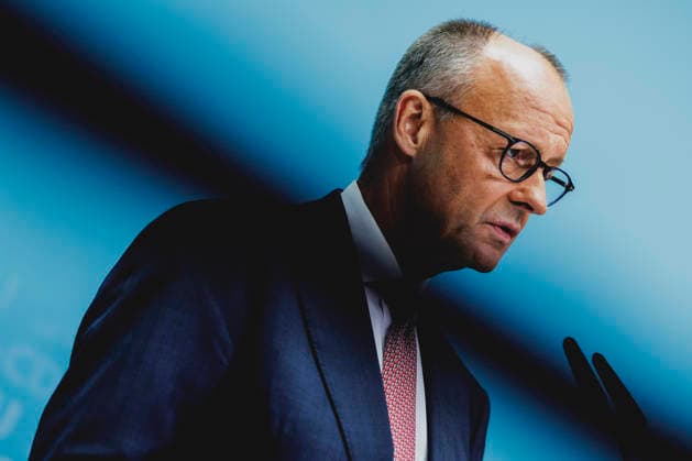 Friedrich Merz (CDU), Bundeskanzler, aufgenommen im Rahmen einer Pressekonferenz als Reaktion auf die Landtagswahl in Mecklenburg-Vorpommern sowie die Berliner Abgeordnetenhauswahl in Berlin, 21.09.2026. Waehrend Die Linke die Wahl in Berlin mit 25,7% vor der CDU gewonnen hat, siegte in Mecklenburg-Vorpommern die AfD mit 38,2% vor der SPD. Erstmals nicht ueber die 5%-Huerde geschafft hat es die CDU in Mecklenburg-Vorpommern. Berlin Deutschland Copyright: xFlorianxGaertnerx