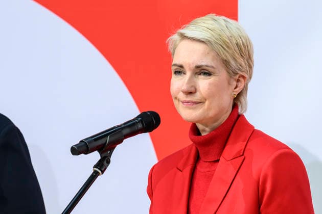 im Bild v.l.: Manuela Schwesig, GER, Berlin, SPD Pressekonferenz nach den Wahlen in Berlin und Mecklenburg Vorpommern - MV, im Atrium, Willy-Brandt-Haus, Wilhelmstraße 141, 10963 Berlin, 21.09.2026, Copyright: HMBxMedia UwexKoch