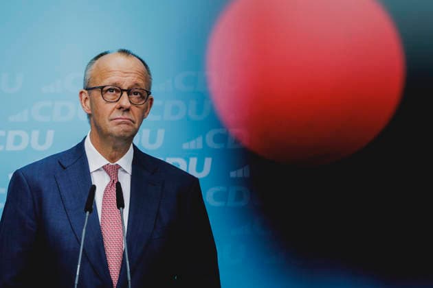Friedrich Merz (CDU), Bundeskanzler, aufgenommen im Rahmen einer Pressekonferenz als Reaktion auf die Landtagswahl in Mecklenburg-Vorpommern sowie die Berliner Abgeordnetenhauswahl in Berlin, 21.09.2026. Waehrend Die Linke die Wahl in Berlin mit 25,7% vor der CDU gewonnen hat, siegte in Mecklenburg-Vorpommern die AfD mit 38,2% vor der SPD. Erstmals nicht ueber die 5%-Huerde geschafft hat es die CDU in Mecklenburg-Vorpommern. Berlin Deutschland Copyright: xFlorianxGaertnerx
