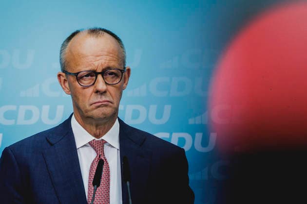 Friedrich Merz (CDU), Bundeskanzler, aufgenommen im Rahmen einer Pressekonferenz als Reaktion auf die Landtagswahl in Mecklenburg-Vorpommern sowie die Berliner Abgeordnetenhauswahl in Berlin, 21.09.2026. Waehrend Die Linke die Wahl in Berlin mit 25,7% vor der CDU gewonnen hat, siegte in Mecklenburg-Vorpommern die AfD mit 38,2% vor der SPD. Erstmals nicht ueber die 5%-Huerde geschafft hat es die CDU in Mecklenburg-Vorpommern. Berlin Deutschland Copyright: xFlorianxGaertnerx