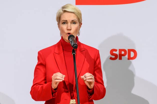 im Bild v.l.: Manuela Schwesig, GER, Berlin, SPD Pressekonferenz nach den Wahlen in Berlin und Mecklenburg Vorpommern - MV, im Atrium, Willy-Brandt-Haus, Wilhelmstraße 141, 10963 Berlin, 21.09.2026, Copyright: HMBxMedia UwexKoch