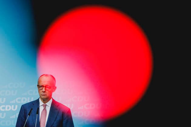 Friedrich Merz (CDU), Bundeskanzler, aufgenommen im Rahmen einer Pressekonferenz als Reaktion auf die Landtagswahl in Mecklenburg-Vorpommern sowie die Berliner Abgeordnetenhauswahl in Berlin, 21.09.2026. Waehrend Die Linke die Wahl in Berlin mit 25,7% vor der CDU gewonnen hat, siegte in Mecklenburg-Vorpommern die AfD mit 38,2% vor der SPD. Erstmals nicht ueber die 5%-Huerde geschafft hat es die CDU in Mecklenburg-Vorpommern. Berlin Deutschland Copyright: xFlorianxGaertnerx