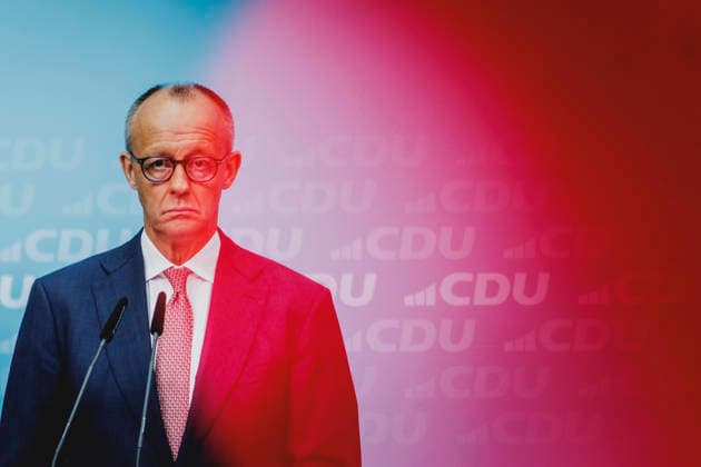 Friedrich Merz (CDU), Bundeskanzler, aufgenommen im Rahmen einer Pressekonferenz als Reaktion auf die Landtagswahl in Mecklenburg-Vorpommern sowie die Berliner Abgeordnetenhauswahl in Berlin, 21.09.2026. Waehrend Die Linke die Wahl in Berlin mit 25,7% vor der CDU gewonnen hat, siegte in Mecklenburg-Vorpommern die AfD mit 38,2% vor der SPD. Erstmals nicht ueber die 5%-Huerde geschafft hat es die CDU in Mecklenburg-Vorpommern. Berlin Deutschland Copyright: xFlorianxGaertnerx