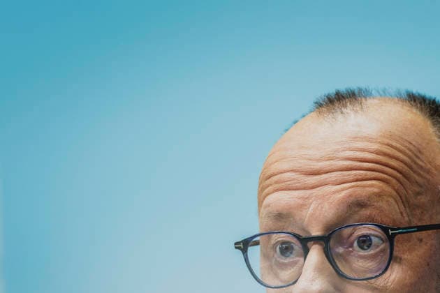 Friedrich Merz (CDU), Bundeskanzler, aufgenommen im Rahmen einer Pressekonferenz als Reaktion auf die Landtagswahl in Mecklenburg-Vorpommern sowie die Berliner Abgeordnetenhauswahl in Berlin, 21.09.2026. Waehrend Die Linke die Wahl in Berlin mit 25,7% vor der CDU gewonnen hat, siegte in Mecklenburg-Vorpommern die AfD mit 38,2% vor der SPD. Erstmals nicht ueber die 5%-Huerde geschafft hat es die CDU in Mecklenburg-Vorpommern. Berlin Deutschland Copyright: xFlorianxGaertnerx