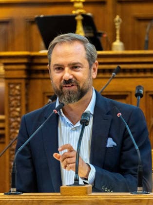 2026-09-21-Wiener Gemeinderat-065 Abgeordneter zum Wiener Landtag und Gemeinderat Ornig Markus (NEOS) am 21. September 2026 beim Wiener Gemeinderat der 17ten Sitzung auf Verlangen FPÖ im Rathaus in Wien, Wien, Österreich.