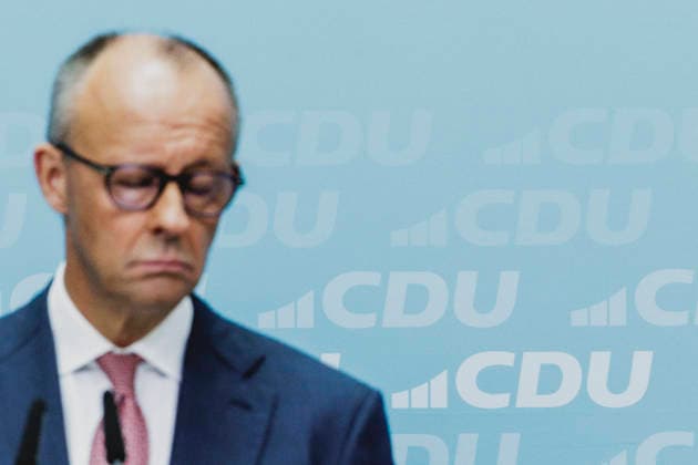 Friedrich Merz (CDU), Bundeskanzler, aufgenommen im Rahmen einer Pressekonferenz als Reaktion auf die Landtagswahl in Mecklenburg-Vorpommern sowie die Berliner Abgeordnetenhauswahl in Berlin, 21.09.2026. Waehrend Die Linke die Wahl in Berlin mit 25,7% vor der CDU gewonnen hat, siegte in Mecklenburg-Vorpommern die AfD mit 38,2% vor der SPD. Erstmals nicht ueber die 5%-Huerde geschafft hat es die CDU in Mecklenburg-Vorpommern. Berlin Deutschland Copyright: xFlorianxGaertnerx