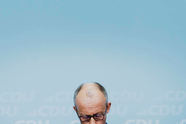 Friedrich Merz (CDU), Bundeskanzler, aufgenommen im Rahmen einer Pressekonferenz als Reaktion auf die Landtagswahl in Mecklenburg-Vorpommern sowie die Berliner Abgeordnetenhauswahl in Berlin, 21.09.2026. Waehrend Die Linke die Wahl in Berlin mit 25,7% vor der CDU gewonnen hat, siegte in Mecklenburg-Vorpommern die AfD mit 38,2% vor der SPD. Erstmals nicht ueber die 5%-Huerde geschafft hat es die CDU in Mecklenburg-Vorpommern. Berlin Deutschland Copyright: xFlorianxGaertnerx