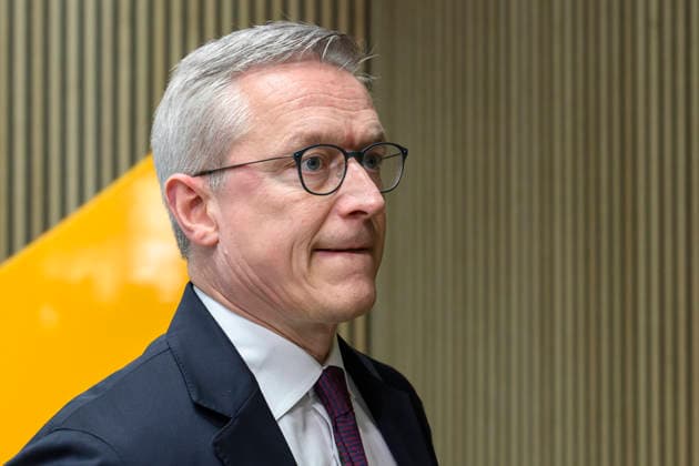 im Bild v.l.: Karsten Wildberger deutscher Bundesminister für Digitalisierung und Staatsmodernisierung, GER, Berlin, Pressekonferenz mit dem Parteivorsitzenden der CDU Deutschlands und Bundeskanzler Friedrich Merz MdB, Pressekonferenz nach den Wahlen in Berlin und Mecklenburg Vorpommern - MV, 21.09.2026, Copyright: HMBxMedia UwexKoch