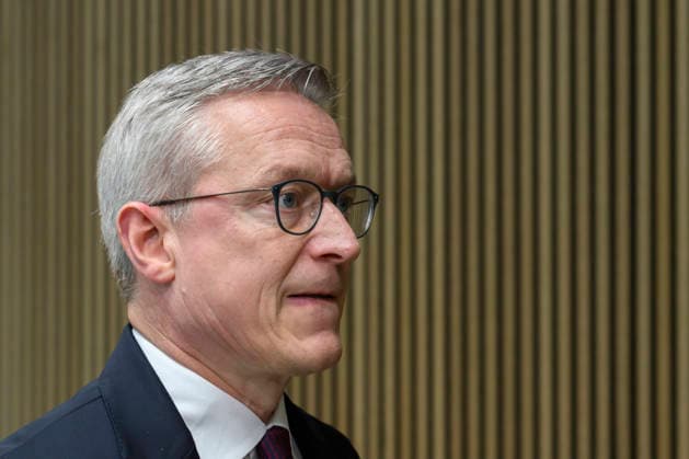 im Bild v.l.: Karsten Wildberger deutscher Bundesminister für Digitalisierung und Staatsmodernisierung, GER, Berlin, Pressekonferenz mit dem Parteivorsitzenden der CDU Deutschlands und Bundeskanzler Friedrich Merz MdB, Pressekonferenz nach den Wahlen in Berlin und Mecklenburg Vorpommern - MV, 21.09.2026, Copyright: HMBxMedia UwexKoch