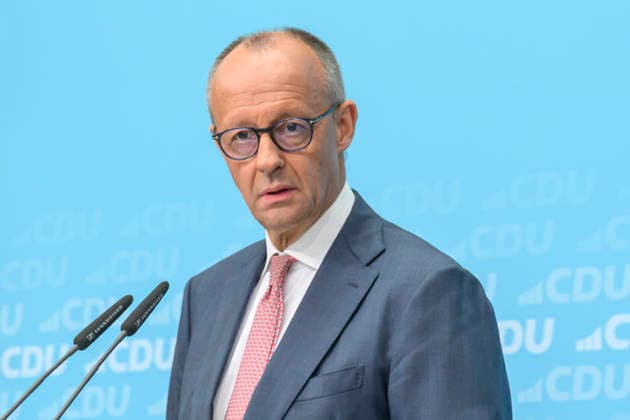 im Bild v.l.: Bundeskanzler Friedrich Merz MdB, GER, Berlin, Pressekonferenz mit dem Parteivorsitzenden der CDU Deutschlands und Bundeskanzler Friedrich Merz MdB, Pressekonferenz nach den Wahlen in Berlin und Mecklenburg Vorpommern - MV, 21.09.2026, Copyright: HMBxMedia UwexKoch