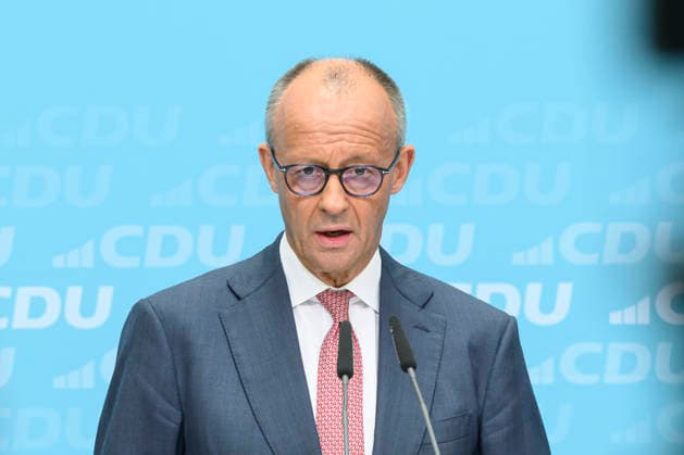 im Bild v.l.: Bundeskanzler Friedrich Merz MdB, GER, Berlin, Pressekonferenz mit dem Parteivorsitzenden der CDU Deutschlands und Bundeskanzler Friedrich Merz MdB, Pressekonferenz nach den Wahlen in Berlin und Mecklenburg Vorpommern - MV, 21.09.2026, Copyright: HMBxMedia UwexKoch