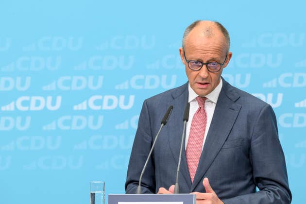im Bild v.l.: Bundeskanzler Friedrich Merz MdB, GER, Berlin, Pressekonferenz mit dem Parteivorsitzenden der CDU Deutschlands und Bundeskanzler Friedrich Merz MdB, Pressekonferenz nach den Wahlen in Berlin und Mecklenburg Vorpommern - MV, 21.09.2026, Copyright: HMBxMedia UwexKoch