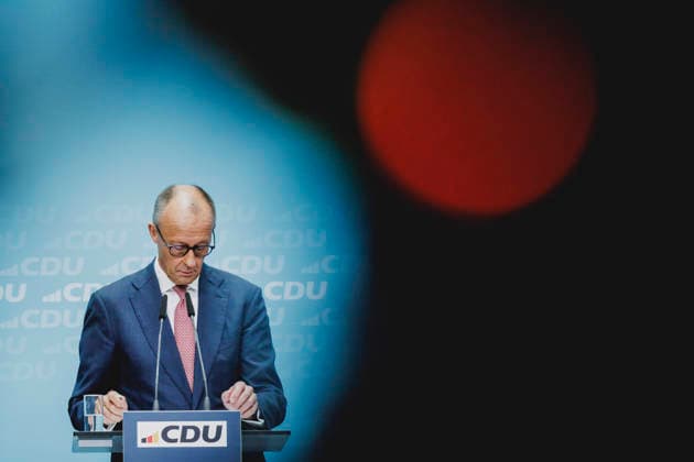 Friedrich Merz (CDU), Bundeskanzler, aufgenommen im Rahmen einer Pressekonferenz als Reaktion auf die Landtagswahl in Mecklenburg-Vorpommern sowie die Berliner Abgeordnetenhauswahl in Berlin, 21.09.2026. Waehrend Die Linke die Wahl in Berlin mit 25,7% vor der CDU gewonnen hat, siegte in Mecklenburg-Vorpommern die AfD mit 38,2% vor der SPD. Erstmals nicht ueber die 5%-Huerde geschafft hat es die CDU in Mecklenburg-Vorpommern. Berlin Deutschland Copyright: xFlorianxGaertnerx