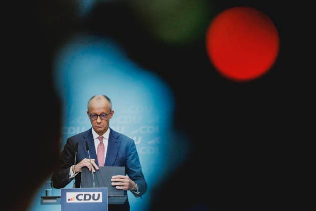 Friedrich Merz (CDU), Bundeskanzler, aufgenommen im Rahmen einer Pressekonferenz als Reaktion auf die Landtagswahl in Mecklenburg-Vorpommern sowie die Berliner Abgeordnetenhauswahl in Berlin, 21.09.2026. Waehrend Die Linke die Wahl in Berlin mit 25,7% vor der CDU gewonnen hat, siegte in Mecklenburg-Vorpommern die AfD mit 38,2% vor der SPD. Erstmals nicht ueber die 5%-Huerde geschafft hat es die CDU in Mecklenburg-Vorpommern. Berlin Deutschland Copyright: xFlorianxGaertnerx