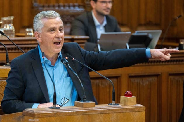 2026-09-21-Wiener Gemeinderat-100 Abgeordneter zum Wiener Landtag und Gemeinderat Klubvorsitzender Taucher Josef (SPÖ) am 21. September 2026 beim Wiener Gemeinderat der 17ten Sitzung auf Verlangen FPÖ im Rathaus in Wien, Wien, Österreich.