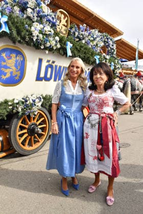 Karin Soeder and Regine Sixt arrive at the Damenwiesn event on September 21, 2026 at the Oktoberfest in Munich, Germany Damenwiesn event at the Oktoberfest in Munich, Germany