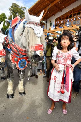 Regine Sixt arrives at the Damenwiesn event on September 21, 2026 at the Oktoberfest in Munich, Germany Damenwiesn event at the Oktoberfest in Munich, Germany