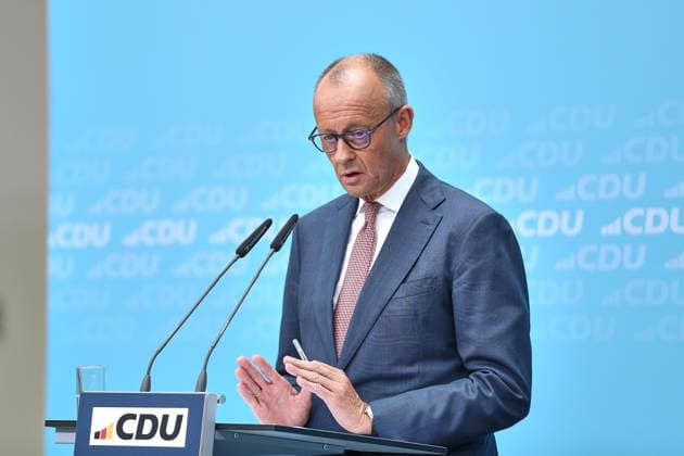 Berlin, Deutschland, 21.09.2026: Konrad-Adenauer-Haus: Pressekonferenz in der CDU-Bundesgeschäftsstelle nach Landtagswahlen in Mecklenburg-Vorpommern und Berlin: Bundeskanzler Friedrich Merz (CDU) Copyright: xdtsxNachrichtenagenturx dts_135838