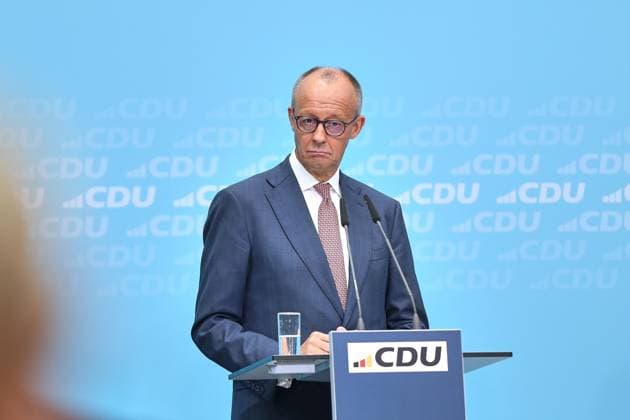 Berlin, Deutschland, 21.09.2026: Konrad-Adenauer-Haus: Pressekonferenz in der CDU-Bundesgeschäftsstelle nach Landtagswahlen in Mecklenburg-Vorpommern und Berlin: Bundeskanzler Friedrich Merz (CDU) Copyright: xdtsxNachrichtenagenturx dts_135843