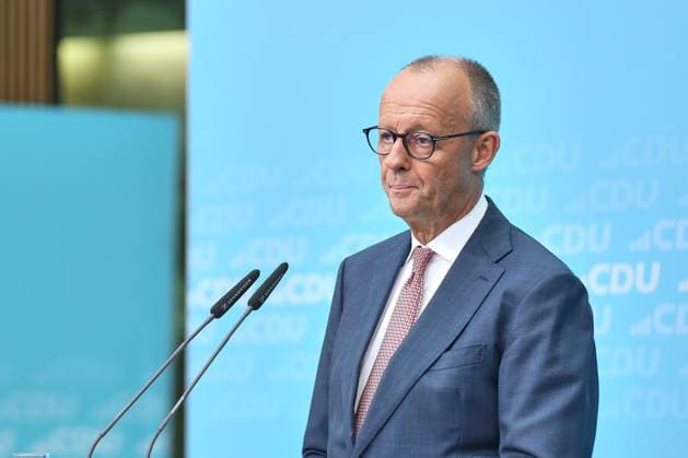 Berlin, Deutschland, 21.09.2026: Konrad-Adenauer-Haus: Pressekonferenz in der CDU-Bundesgeschäftsstelle nach Landtagswahlen in Mecklenburg-Vorpommern und Berlin: Bundeskanzler Friedrich Merz (CDU) Copyright: xdtsxNachrichtenagenturx dts_135846