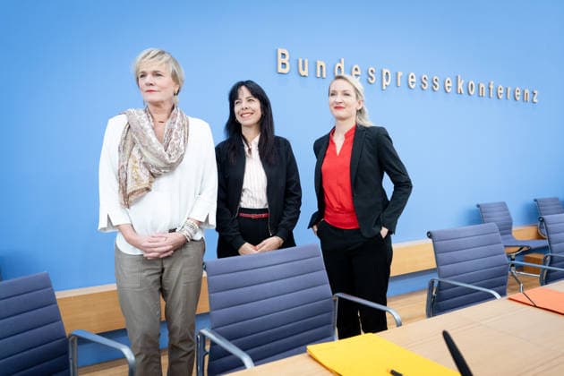 Bundespressekonferenz, Die Linke Berlin, BPK, Die Linke, Wahlen, Mecklenburg-Vorpommern, Ines Schwerdtner, Vorsitzende, Elif Eralp, Bürgermeisterkandidatin, Simone Oldenburg, Spitzenkandidatin Berlin Berlin GER