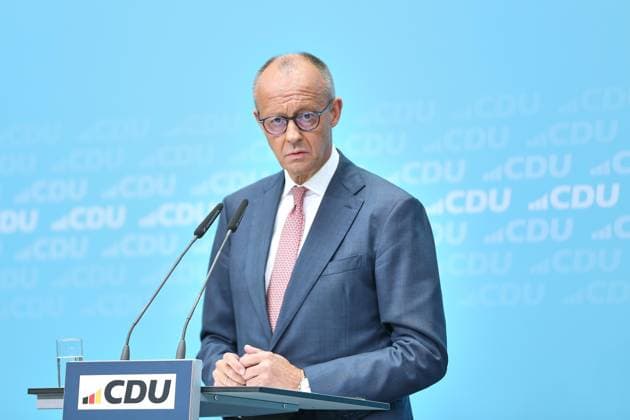 Berlin, Deutschland, 21.09.2026: Konrad-Adenauer-Haus: Pressekonferenz in der CDU-Bundesgeschäftsstelle nach Landtagswahlen in Mecklenburg-Vorpommern und Berlin: Bundeskanzler Friedrich Merz (CDU) Copyright: xdtsxNachrichtenagenturx dts_135857