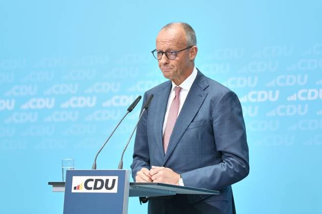 Berlin, Deutschland, 21.09.2026: Konrad-Adenauer-Haus: Pressekonferenz in der CDU-Bundesgeschäftsstelle nach Landtagswahlen in Mecklenburg-Vorpommern und Berlin: Bundeskanzler Friedrich Merz (CDU) Copyright: xdtsxNachrichtenagenturx dts_135858