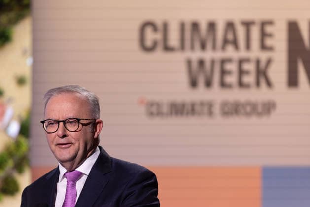 September 21, 2026, New York City, United States: Australian Prime Minister Anthony Albanese speaks during the opening ceremony of Climate Week NYC 2026 in New York City New York City United States - ZUMAl194 20260921_zip_l194_010 Copyright: xMarekxLadzinskix