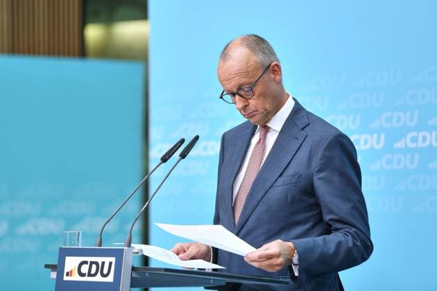 Berlin, Deutschland, 21.09.2026: Konrad-Adenauer-Haus: Pressekonferenz in der CDU-Bundesgeschäftsstelle nach Landtagswahlen in Mecklenburg-Vorpommern und Berlin: Bundeskanzler Friedrich Merz (CDU) Copyright: xdtsxNachrichtenagenturx dts_135766