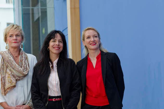 AfD-Wahlnachlese MV und Berlin 2026-09-21 Deutschland, Berlin Bundespressekonferenz: Nachlese der Landtagswahl in Mecklenburg-Vorpommern und der Wahl zum Berliner Abgeordnetenhaus durch die Partei Die Linke. Im Bild v.l. Simone Oldeburg, Spitzenkandidatin in Mecklenburg-Vorpommern für Die Linke, Elif Eralp, Bürgermeisterkandidatin in Berlin für Die Linke, Ines Schwerdtner, Vorsitzende der Partei Die Linke.