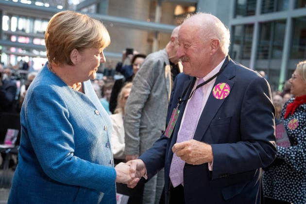 Kunstausstellung, Marie-Elisabeth-Lüders-Haus Berlin, Bundeskanzlerin a. D. Angela Merkel, Konrad Adenauer, Kunstausstellung Kokoschkas Adenauer. Warhols Brandt. Außergewöhnliche Begegnungen zwischen Kunst und Politik Berlin Berlin GER