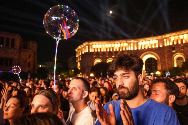 ARMENIA, YEREVAN - SEPTEMBER 21, 2026: People take part in a celebration marking 35 years of Armenia s Independence in Republic Square on Independence Day. Alexander Patrin TASS  98107546