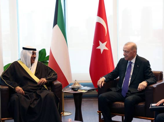 Recep Tayyip Erdogan - Sheikh Sabah Khaled Al-Hamad Al-Sabah meeting in New York NEW YORK, UNITED STATES - SEPTEMBER 21: (----EDITORIAL USE ONLY - MANDATORY CREDIT - TURKISH PRESIDENCY MURAT KULA HANDOUT - NO MARKETING NO ADVERTISING CAMPAIGNS - DISTRIBUTED AS A SERVICE TO CLIENTS----) Turkish President Recep Tayyip Erdogan meets with Crown Prince of Kuwait Sheikh Sabah Khaled Al-Hamad Al-Sabah at the Turkish House (Turkevi) on the sidelines of the 81st UN General Assembly in New York, United States on September 21, 2026. Turkish Presidency Murat Kula Anadolu New York United States. Editorial use only. Please get in touch for any other usage.  Copyright: x2026xAnadoluxTurkishxPresidencyx xMuratxKulax