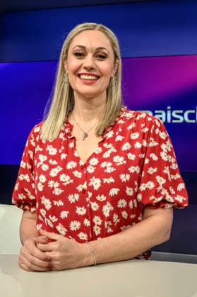 im Bild v.l.: Ruth Moschner (Moderatorin), GER, Berlin, Studio, zu Gast bei Maischberger, politische Talkshow, TV, Format, mit Moderatorin Sandra Maischberger, Das Erste, aus Adlershof Am Studio 20, 21.09.2026, Copyright: HMBxMedia UwexKoch