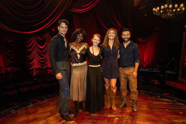 September 21, 2026, Bronx, New York, USA: Cory Jeacoma, Nkeki Obi-Melekwe, Sophia Anne Caruso, Jenny Powers and Marc dela Cruz pose during press event for new musical Memoirs of Amorous Gentlemen by Duncan Sheik at The Night Egg at Culture Club in New York, NY on September 21, 2026. Bronx USA - ZUMAr339 20260921_znp_r339_038 Copyright: xLevxRadinx