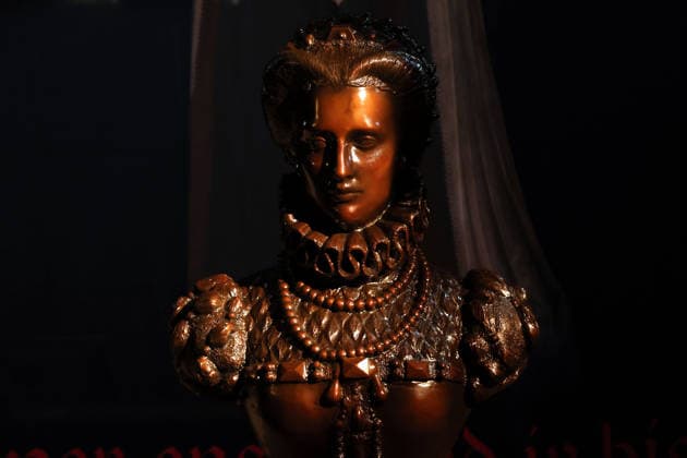 A bust of Mary, Queen of Scots at the Mary Queen of Scots Exhibition in Peterborough Cathedral. The exhibition tells the story of one of Britain™s most fascinating monarchs and her remarkable connection to Peterborough using Mary s authentic belongings, letters, and reconstructed scenes from her life. Following her execution at nearby Fotheringhay in 1587, Mary was originally laid to rest at Peterborough Cathedral before her remains were later moved to Westminster Abbey. Mary, Queen of Scots Exhibition, Peterborough Cathedral, Peterborough, on 21st September, 2026.  .