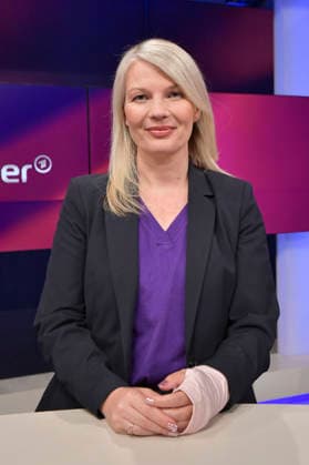Annett Meiritz in der ARD-Talkshow maischberger im Studio Berlin Adlershof. Berlin, 2.09.2026