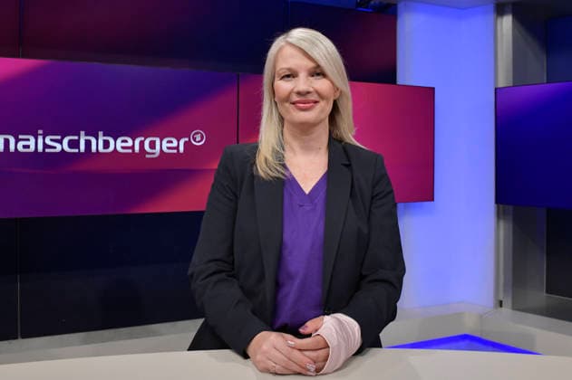 Annett Meiritz in der ARD-Talkshow maischberger im Studio Berlin Adlershof. Berlin, 2.09.2026