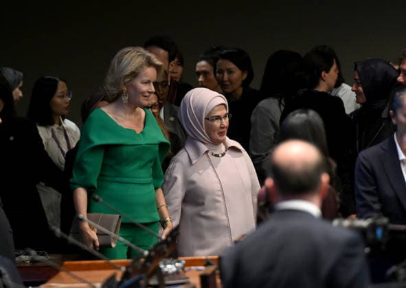 First Lady Emine Erdogan attends UN panel on safe digital systems for children NEW YORK, UNITED STATES - SEPTEMBER 21: First Lady of Turkiye and Chair of the UN High-Level Advisory Board on Zero Waste Emine Erdogan (C) attends the high-level panel discussion titled Invisible Architecture: Building Safe Digital Systems for Children – Promoting International Standards and Shared Responsibility held on the sidelines of the 81st United Nations General Assembly (UNGA) in New York, United States on September 21, 2026. Mehmet Ali Ozcan Anadolu New York United States. Editorial use only. Please get in touch for any other usage.  Copyright: x2026xAnadoluxMehmetxAlixOzcanx