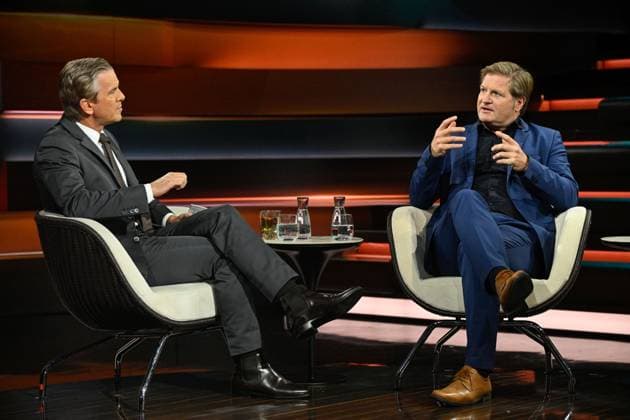 Markus Lanz (li.) mit Michael Bröcker 09 26 her Markus Lanz (li.) und Michael Bröcker am 20. September 2026 in Markus Lanz , ZDF TV Fernsehen Talkshow Talk Show Deutschland deutsch deutscher Mann Männer Table Briefings Chefredakteur german Italien italienisch italienischer italienisch-deutscher Moderator Fotografie Fotograf Journalist Journalismus Autor journalism german-italian presenter host photographer author quer ganz sitzend sprechend zuhörend gestikulierend