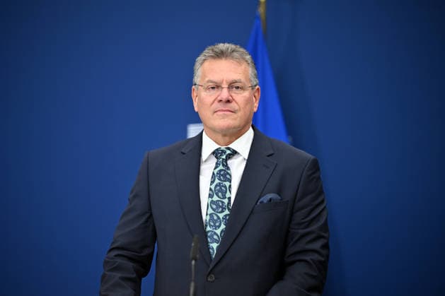 EU Commissioner Maros Sefcovic holds press conference in Brussels BRUSSELS, BELGIUM - SEPTEMBER 22: European Commissioner for Trade and Economic Security Maros Sefcovic holds a press conference on September 22, 2026 in Brussels, Belgium. Dursun Aydemir Anadolu Brussels Belgium. Editorial use only. Please get in touch for any other usage.  Copyright: x2026xAnadoluxDursunxAydemirx